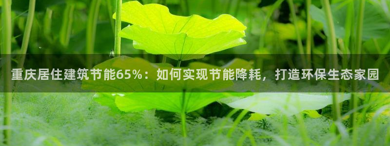 e尊国际官网·网址：重庆居住建筑节能65%：如何实现节能降耗，打造环保生态家园
