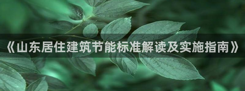 e尊国际娱乐官网下载：《山东居住建筑节能标准解读及实施指南》