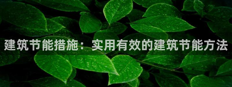 e尊国际官网·网址：建筑节能措施：实用有效的建筑节能方法