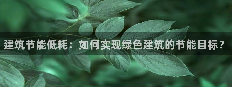 尊亿娱乐国际官网：建筑节能低耗：如何实现绿色建筑的节能目标？