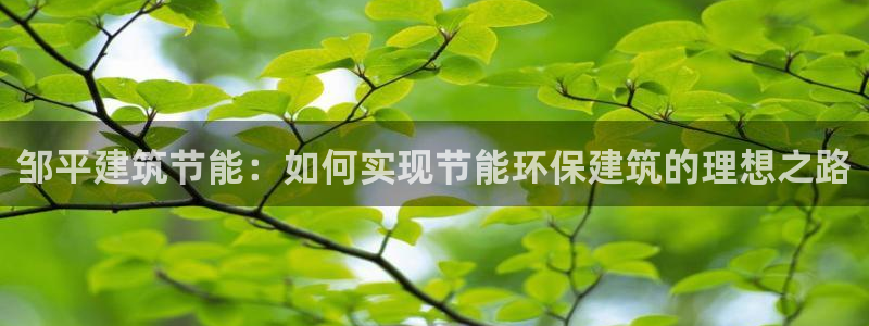 e尊平台：邹平建筑节能：如何实现节能环保建筑的理想之路