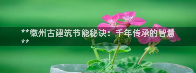 e尊国际平台：**徽州古建筑节能秘诀：千年传承的智慧
**