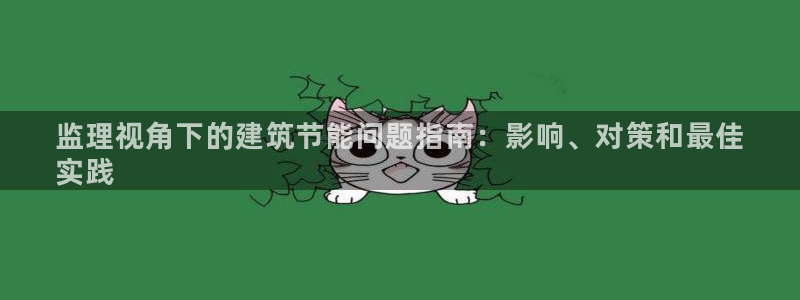 e尊体育：监理视角下的建筑节能问题指南：影响、对策和最佳
实践