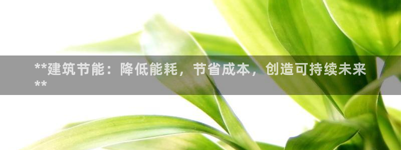 e尊国际的手机登录网站：**建筑节能：降低能耗，节省成本，创造可持续未来
**