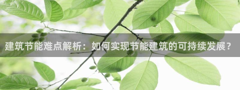 尊亿游戏国际官网：建筑节能难点解析：如何实现节能建筑的可持续发展？