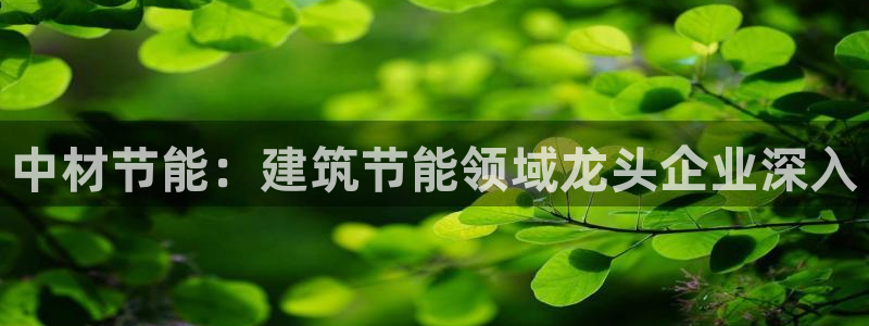 尊亿娱乐国际官网：中材节能：建筑节能领域龙头企业深入